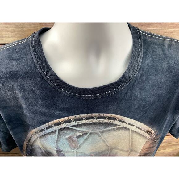 The Mountain Dream Catcher Blue Tshirt XL Bald Eagle USA Flag - Picture 5 of 9